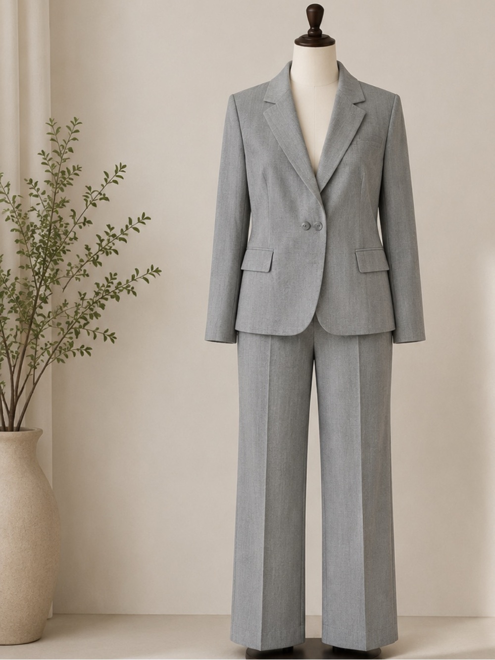 Tahari Gray Women's Blazer and Pants Suit